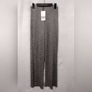 NWT Zara Soft Wide Leg Pants Womens S Gray Minimalist Retro Casual Comfy Y2K